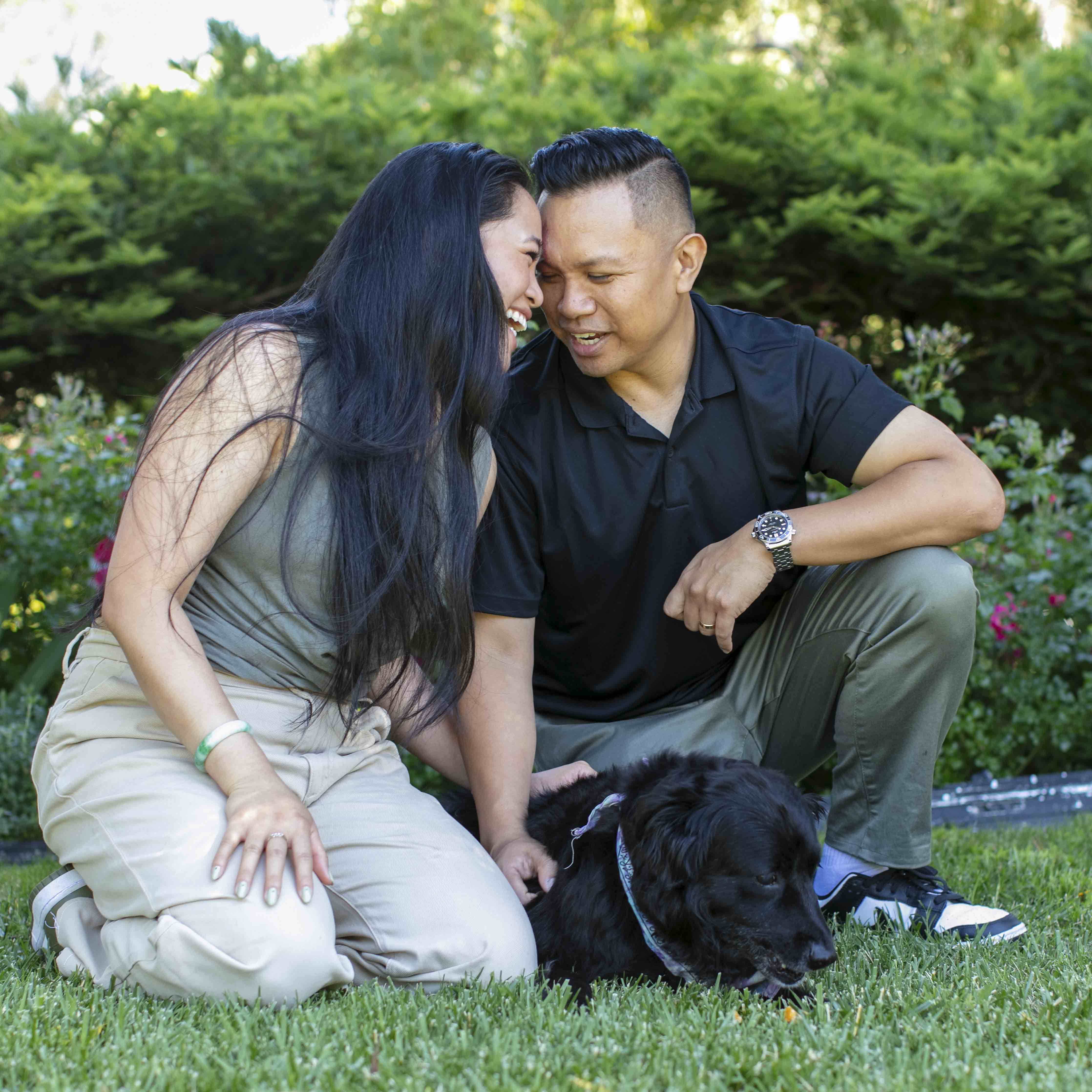 Young woman with her beloved dog