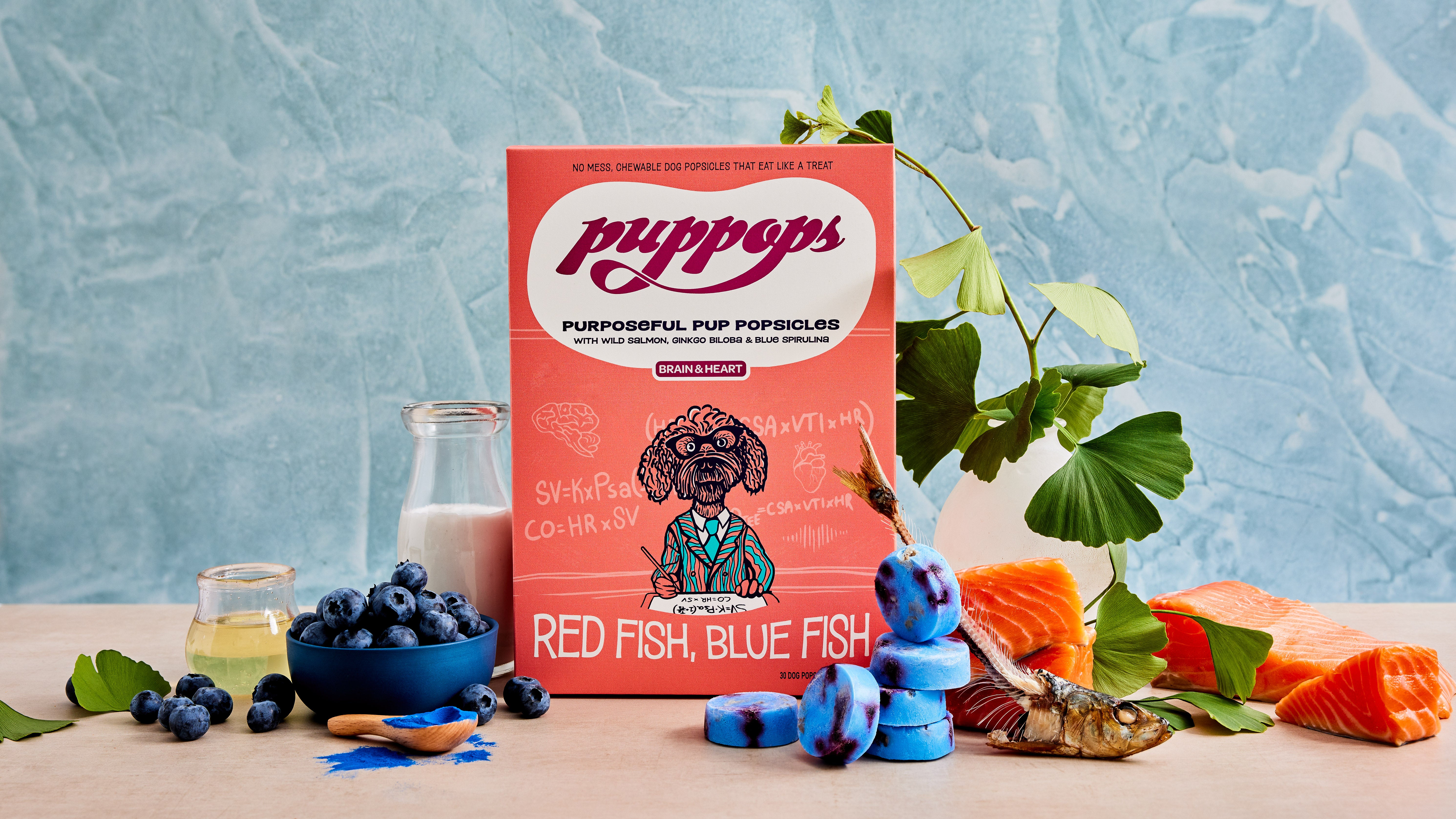 Dog popsicles for brain and heart health with goat's milk kefir.